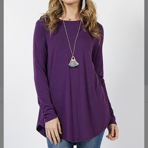 Purple Curve Hem Top